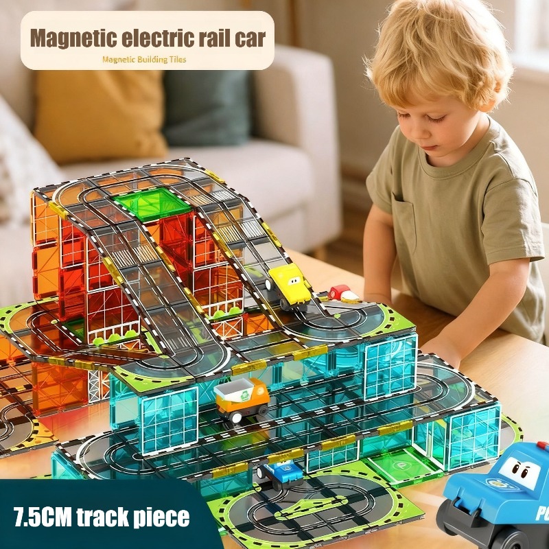 Marble Run Set - Creative Magnetism Electric Rail Car Children