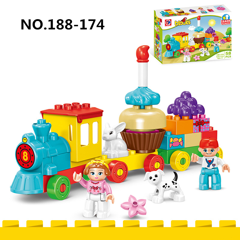 Marble Run Set - 58pcs/set Creative Happy Birthday Cake Train