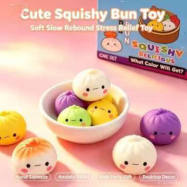 Kids Toys Home - Cartoon Bun Squishy Fidget Toy Soft