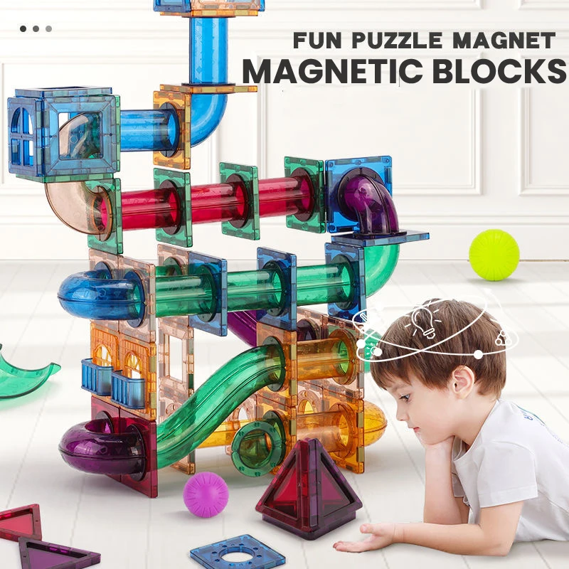 Marble Run Set - Magnetic Sheet Building Block Designer Magnet